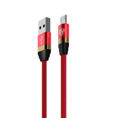 BY Кабель для зарядки Элегант Micro USB, 1м, 3А, быстрая зарядка QC3.0, тканевая оплётка, красный