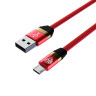 BY Кабель для зарядки Элегант Micro USB, 1м, 3А, быстрая зарядка QC3.0, тканевая оплётка, красный