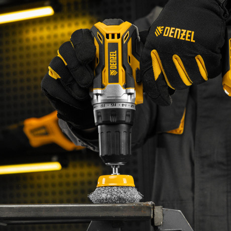 Щетка для дрели, 65 мм, Чашка, со шпилькой , нержавеющая витая проволока Denzel