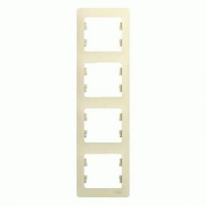 Systeme Electric GLOSSA рамка СУ 4 мест. беж. (вертик.) GSL000208 (15!)