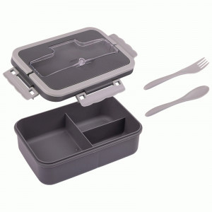 Ланч-бокс MIGLIORE 1000мл, 3 отделения, с приборами, полипропилен, силикон 108188 Mallony