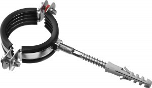 Хомут трубный гайка, оцинкованный, сантех.шпилькой и дюбелем, 1 1/2", 1шт, ЗУБР Мастер 37866-47-52