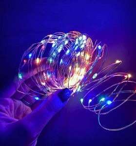 Гирлянда-нить (бат) Роса ULD-S1000-100/SCB/3AA 100LED разноцв. 10м (3xAA) медн.провод IP20 Uniel