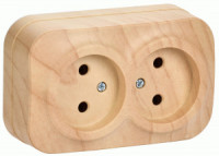 IEK GLORY роз. ОУ 2 мест. 10А РС22-2-ХС сосна ERH20-K34-10