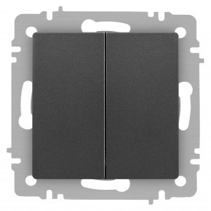 ЭРА Intro Accent мех. выкл. (перекл.) СУ 2 кл. проходн. 10А 250В, графит 6-107-07