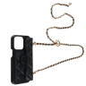 ВСЁГАЗИН Чехол для смартфона Дизайн, iP - 12 pro max, черный, фэшн, цепочка c черной кожей и кулоном