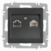 ЭРА Intro Accent мех. роз. СУ 1 мест. комп. (RJ45) графит 6-303-07