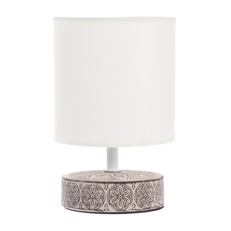 BY Светильник переносной настольный Перей, 40Вт, 20,5 см, E14, 230В, керамика,текстиль,белый/бежевый