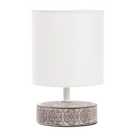 BY Светильник переносной настольный Перей, 40Вт, 20,5 см, E14, 230В, керамика,текстиль,белый/бежевый