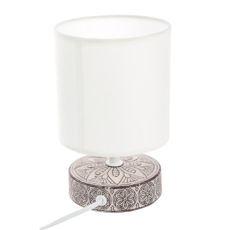 BY Светильник переносной настольный Перей, 40Вт, 20,5 см, E14, 230В, керамика,текстиль,белый/бежевый