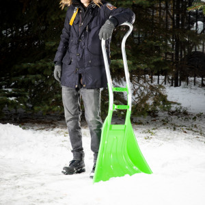 Движок для уборки снега пластиковый, 670 х 530 х 1410 мм, алюминиевая рукоятка, Россия, Сибртех
