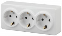 ЭРА Эксперт роз. ОУ 3 мест. 16А бел. (земля) 3х2P+E Schuko 11-2208-01 (1/6/60)