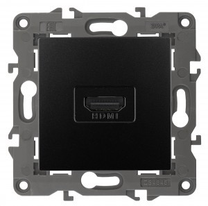 ЭРА 14 Elegance мех. роз. СУ HDMI, антрацит 14-3114-05 автоклеммы 4414