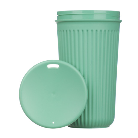 Стакан пластиковый с закручивающейся крышкой 400мл, пластик, 2 цвета