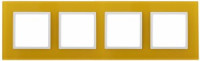 ЭРА 14 Elegance рамка СУ 4 мест.стекло, желтый+бел 14-5104-21 5640