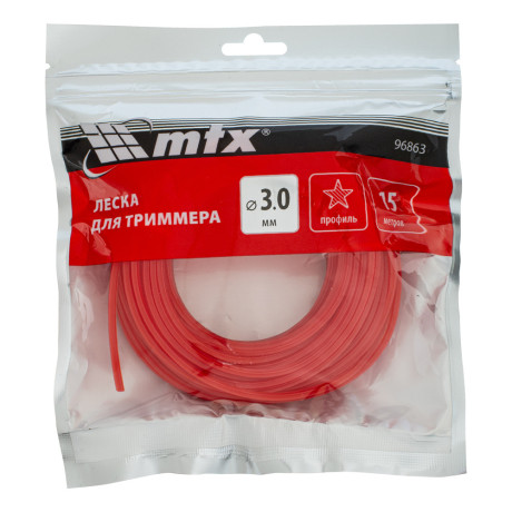 Леска для триммера звезда 3,0 мм х 15 м MTX