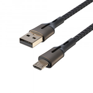 BY Кабель для зарядки Авангард Micro USB, 2м, 3А, Быстрая зарядка QC 3.0, черный
