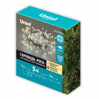 Гирлянда-нить св/д &quot;Роса&quot; 5м 125LED тепл белый, провод прозрач ULD-S0500-125/DTA IP20 Uniel