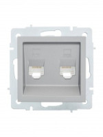 Lezard VESNA мех. роз. комп СУ 1 мест. платина (2хRJ45) (корп. ABS) 742-3588-141