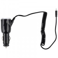 Авто зарядник/блок пит. (прикур.) Energy ET-18A 12V-5V, USB, каб. microUSB, цвет-чёрный, 100285