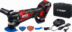 Многофункц инструмент ЗУБР "МАСТЕР" 1 АКБ(2Ач), 18В, набор насад, 5000-20000ход/мин zuМФИ-18-21