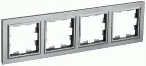 IEK BRITE Рамка СУ 4 мест. РУ-4-БрС сталь BR-M42-K46
