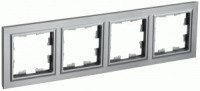 IEK BRITE Рамка СУ 4 мест. РУ-4-БрС сталь BR-M42-K46
