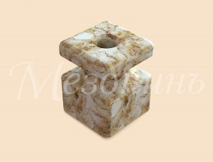 МЕЗОНИНЪ РЕТРО Изолятор квадрат фарфор (керамика) D18,5х24мм мрамор (уп.30шт, цена за шт) GE80025-