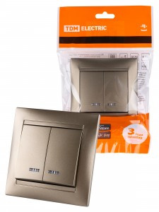 TDM Лама выкл. СУ 2 кл. 10А инд. бронза SQ1815-0705