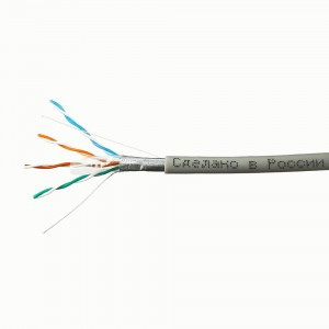 SkyNet Light кабель FTP 4x2x0,46, медный,  кат.5e, одножил., 100 м, коробка, серый