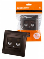 TDM ЛАМА роз. СУ двойная ТЛФ RJ11 шоколад (10!) SQ1815-0518