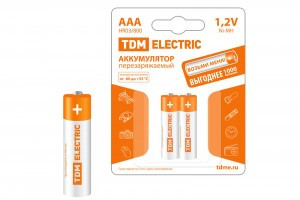 Э/п TDM Аккумулятор AAA-800mAh Ni-MH BP-2 BL2 (24!) SQ1702-0074