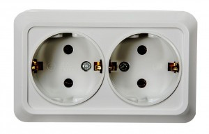 ASD/InHome BOLLETO роз. ОУ 2 мест. 16А бел. (земля, керамика) 7128