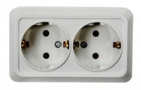 ASD/InHome BOLLETO роз. ОУ 2 мест. 16А бел. (земля, керамика) 7128