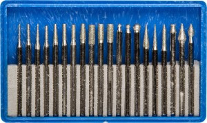 Набор ЗУБР "ЭКСПЕРТ" Мини-насадки с алмазным напылением в пластиковом боксе, P 180, хвостовик d 3мм,