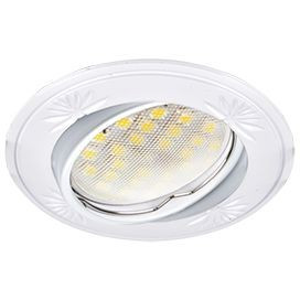 "Ecola DL21 MR16 GU5.3 св-к литой поворот.гравирЧетыре цветка Белый 23x84 FW1615EFY (10!)