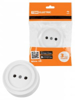 TDM Ретро роз. ОУ 1 мест. 10А пластик, белая (20!) SQ1806-0525