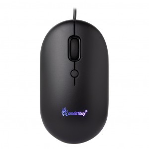 Мышь проводная бесшумная с подсветкой Smartbuy 328 черная (SBM328K)/40
