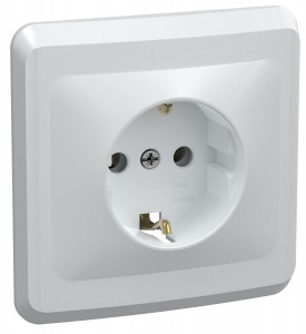 IEK ВЕГА РС10-3-ВБ роз. СУ 1 мест. земля 16А белый ERV11-K01-16-DM