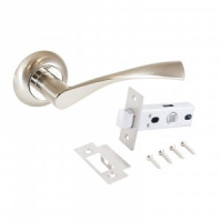 Комплект для двери АЛЛЮР АРТ ОСКАР SN+L45-8 SN (1380/S45) мат.никель (ручка и защелка) (20)