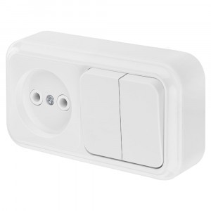 Bylectrica Пралеска блок (роз. 16А + 2 кл. выкл. 10А) ОУ бел. 2В-РЦ-523