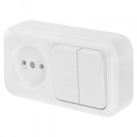 Bylectrica Пралеска блок (роз. 16А + 2 кл. выкл. 10А) ОУ бел. 2В-РЦ-523