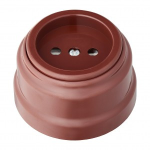 Bylectrica РЕТРО роз. ОУ 1 мест. КОРИЧНЕВЫЙ (корп. ABS-пластик) (16А)  РА16-0201