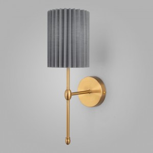 EUROSVET Бра 1x40W E14 180x130x400 метал латунь/ ткань серый 60162/1 Умный дом Notturno a065664