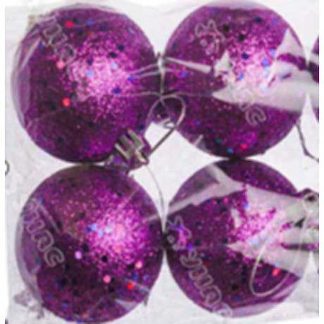 Шар акриловый JY-08-8 4 шт 8 см Фиолетовый (72)