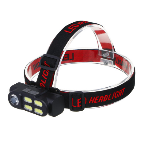 ЕРМАК Фонарь налобный, XPE+COB, 4 режима, зарядка USB, 83х27х25 мм, без АКБ