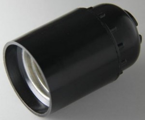 EKF Патрон E27 карболит подвесной, черный, БЕЗ Наклейки (уп.50шт, цена за 1шт) LHC-E27-s