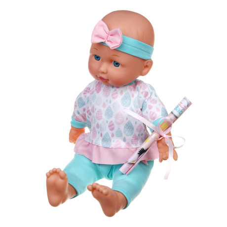 ИГРОЛЕНД Пупс 35 см, мягкое тело, с акс., звук, 3хAG13, PVC, ABS, PP, полиэстер, 33,5x12x26,5