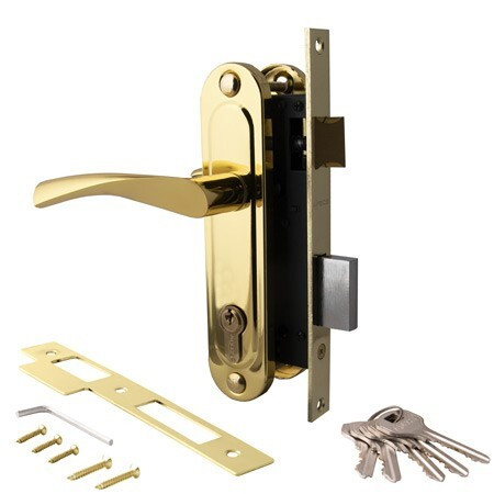 Замок врез 1223/60-G Apecs (золото) с ручками  \20