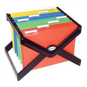 Подставка для подвесных архивных папок BRAUBERG (Италия), до 40 папок А4/Foolscap, черная, 235344